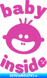 Samolepka Baby inside 002 levá dva zuby na palubě růžová