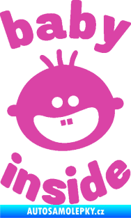 Samolepka Baby inside 002 pravá dva zuby na palubě růžová