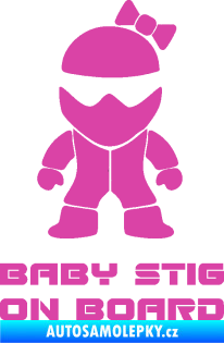 Samolepka Baby stig on board girl růžová
