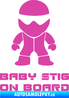 Samolepka Baby stig on board růžová