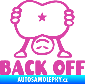 Samolepka Back off panáček růžová