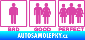 Samolepka Bad good perfect 002 nápis růžová