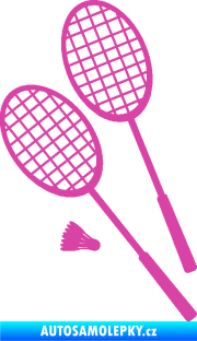 Samolepka Badminton rakety levá růžová