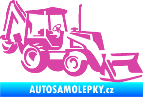 Samolepka Bagr 002 pravá růžová