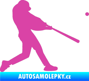 Samolepka Baseball 001 pravá růžová