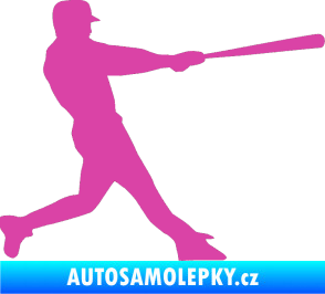 Samolepka Baseball 004 pravá růžová