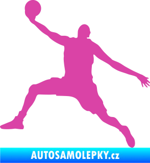 Samolepka Basketbal 002 levá růžová