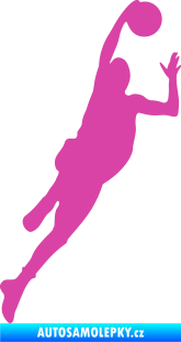Samolepka Basketbal 003 pravá růžová