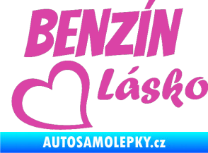 Samolepka Benzín Lásko růžová