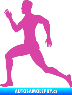 Samolepka Běžec 003 levá růžová