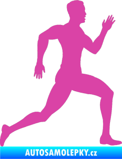 Samolepka Běžec 003 pravá růžová