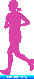 Samolepka Běžkyně 001 levá jogging růžová