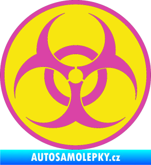 Samolepka Biohazard barevný  růžová