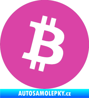 Samolepka Bitcoin 001 růžová