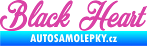 Samolepka Black Heart nápis růžová
