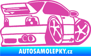 Samolepka BMW e46 karikatura pravá růžová