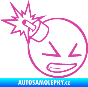 Samolepka Bomba 005 pravá JDM styl růžová