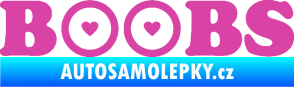 Samolepka Boobs nápis se srdíčky růžová