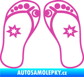 Samolepka Botičky 001 plážové žabky růžová