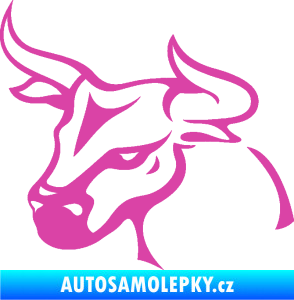 Samolepka Býk 005 levá růžová