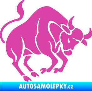 Samolepka Býk zvěrokruh 004 pravá růžová