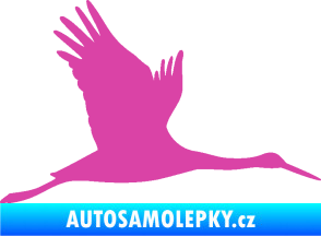 Samolepka Čáp 002 pravá růžová