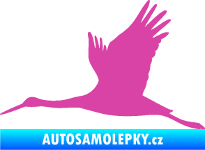 Samolepka Čáp 002 levá růžová