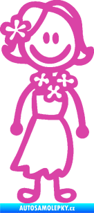 Samolepka Cartoon family slečna Hawai růžová