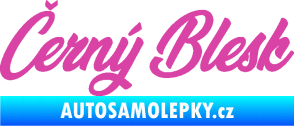 Samolepka Černý blesk nápis růžová