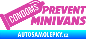 Samolepka Condoms prevent minivans růžová