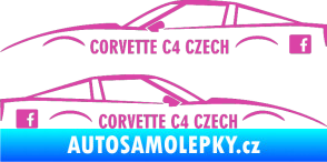 Samolepka Corvette C4 FB růžová