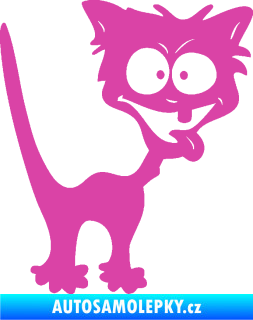 Samolepka Crazy cat pravá bláznivá kočka růžová