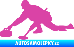 Samolepka Curling 003 levá růžová