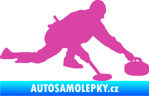 Samolepka Curling 003 pravá růžová