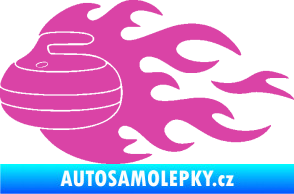 Samolepka Curling 005 levá kámen růžová