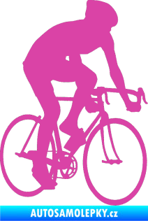 Samolepka Cyklista 001 pravá růžová