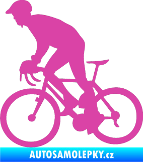 Samolepka Cyklista 003 levá růžová