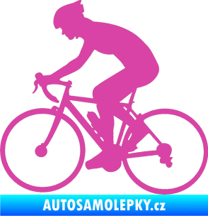 Samolepka Cyklista 005 levá růžová