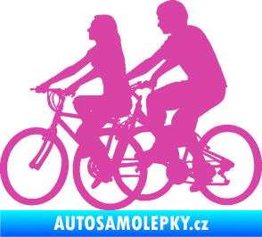 Samolepka Cyklisté 001 levá pár růžová