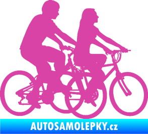 Samolepka Cyklisté 001 pravá pár růžová