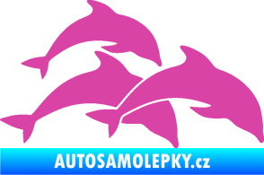 Samolepka Delfíni 001 pravá růžová