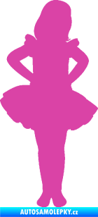 Samolepka Děti silueta 011 pravá holčička tanečnice růžová