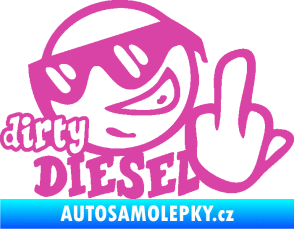 Samolepka Dirty diesel smajlík růžová