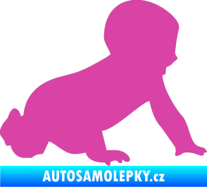 Samolepka Dítě v autě 025 pravá miminko silueta růžová