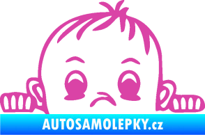Samolepka Dítě v autě 045 pravá chlapeček hlavička růžová