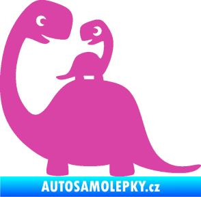 Samolepka Dítě v autě 105 levá dinosaurus růžová