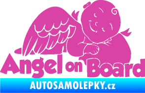 Samolepka Dítě v autě 109 levá anděl růžová