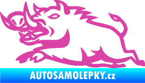 Samolepka Divoké prase 004 levá růžová