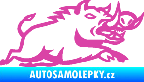 Samolepka Divoké prase 004 pravá růžová