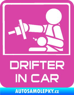 Samolepka Drifter in car 003 růžová